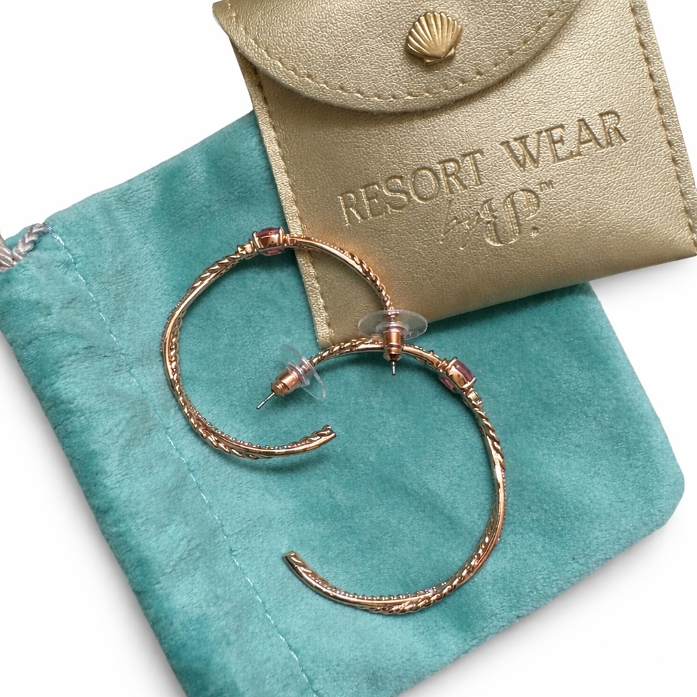 Rose Gold Hoop Earrings - Bomb Party